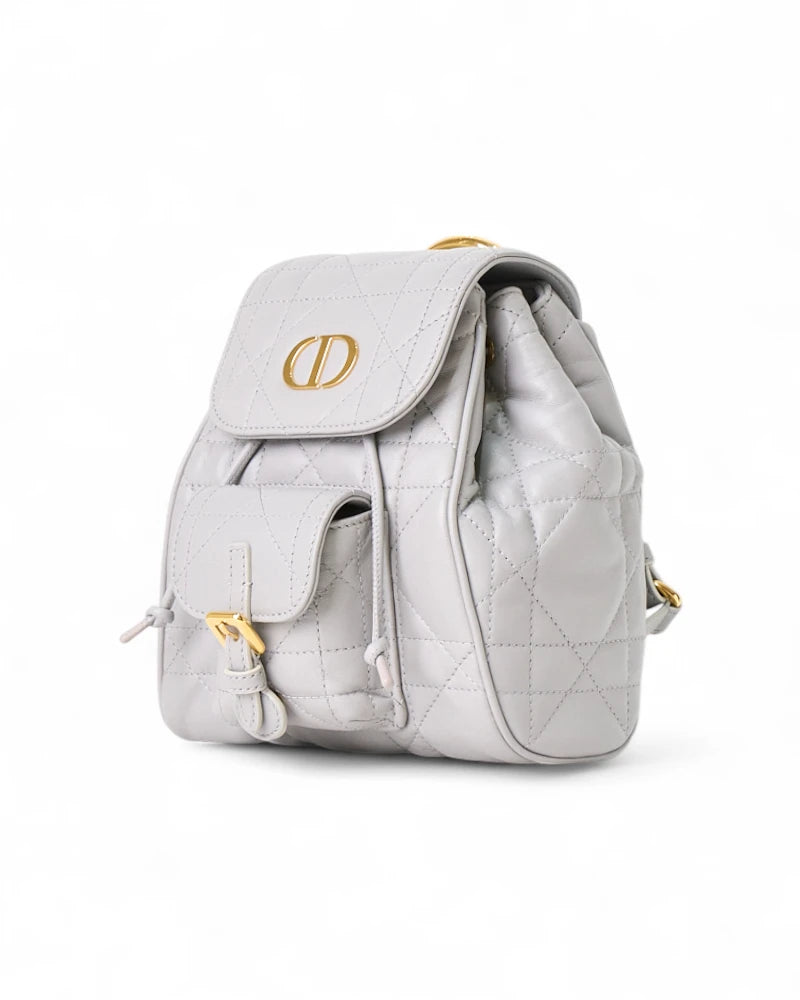 Dior Zaino Caro Small Macrocannage Grigia