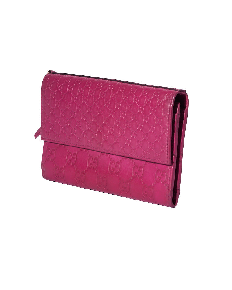Gucci Portafoglio Clip Micro Guccissima Fucsia