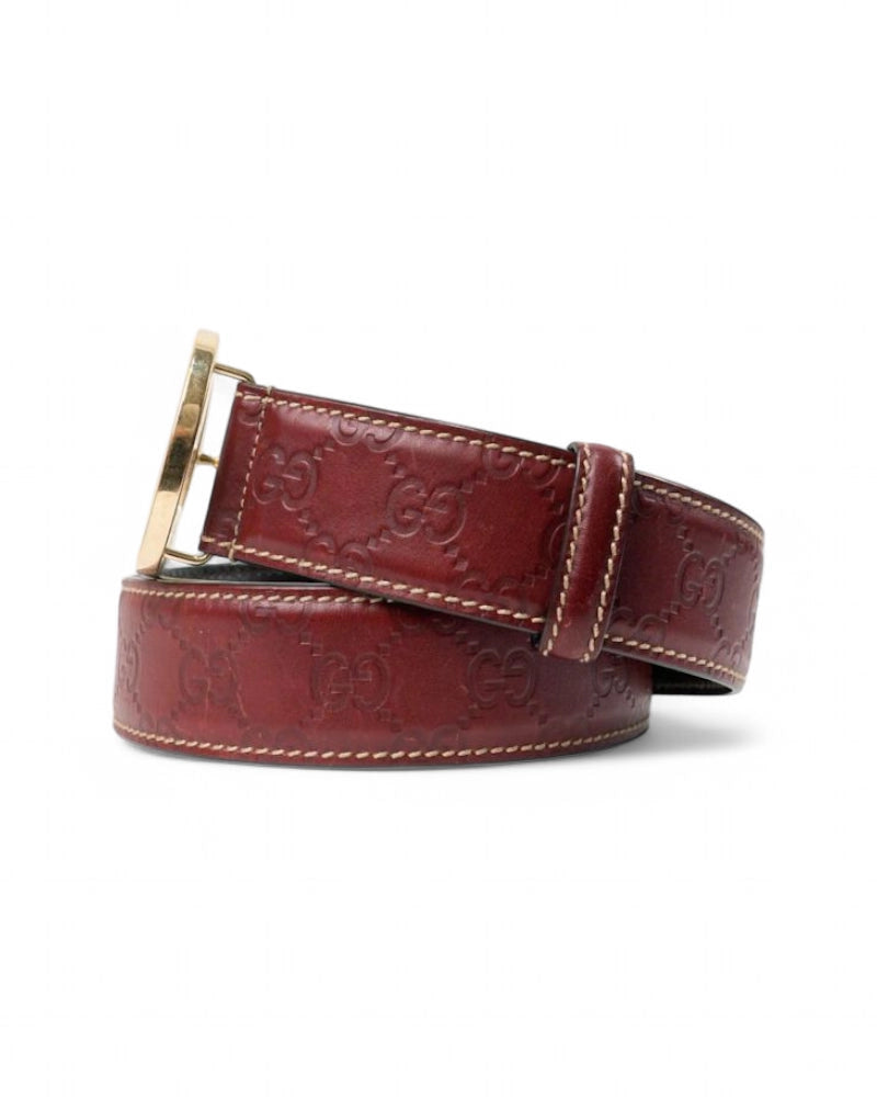 Gucci Cintura GG Interlocking Guccissima Bordeaux
