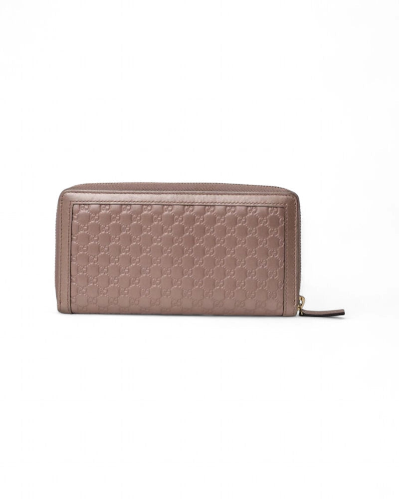 Gucci Portafoglio Zip Interlocking Laminato Rosa