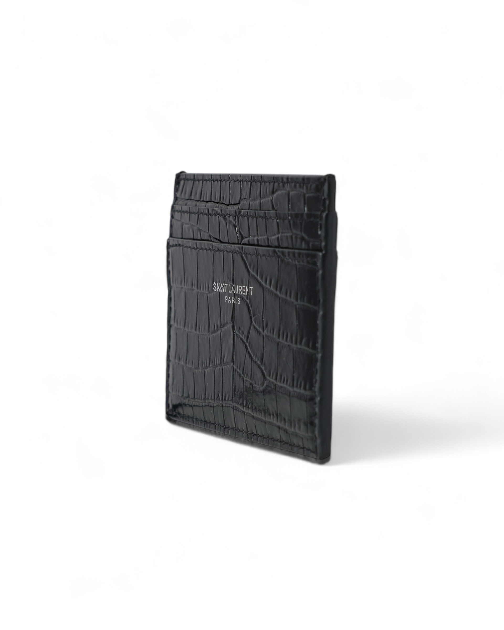 Saint Laurent Portacarte Cocco Lucido Nero