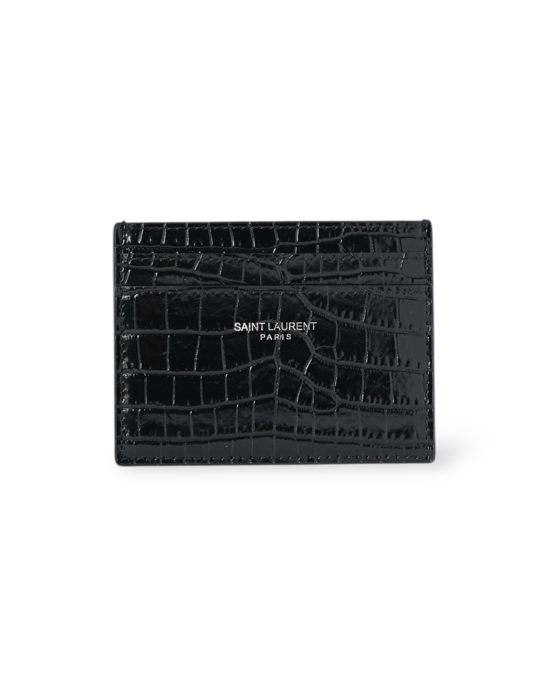 Saint Laurent Portacarte Cocco Lucido Nero